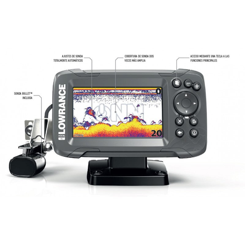 Pack Lowrance HOOK2 4x con Transductor + Batería y Cargador