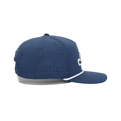 Gorra Jyg de cuerda azul y blanco con parche
