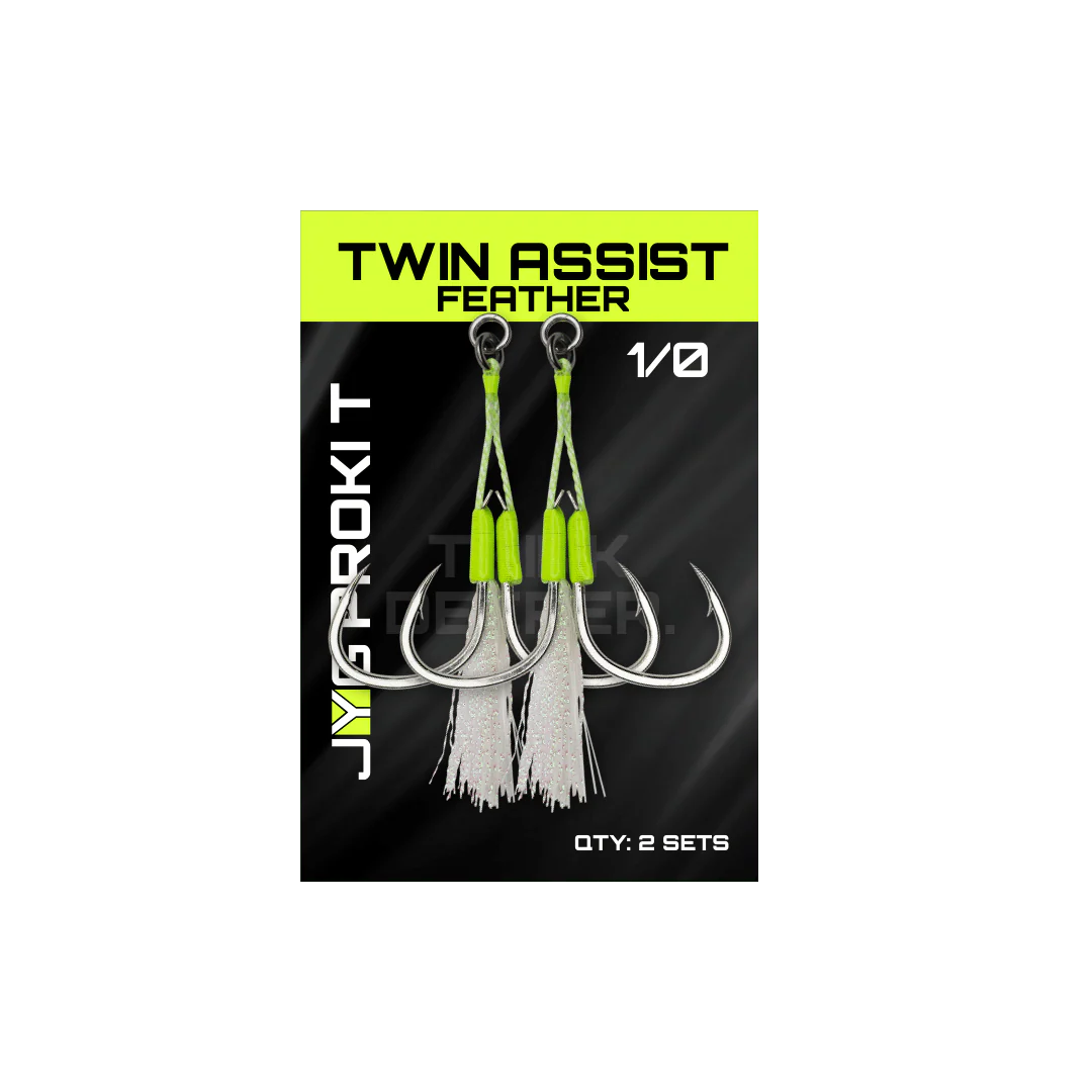 TWIN ASSIST HOOKS FEATHER JYG PRO FISHING