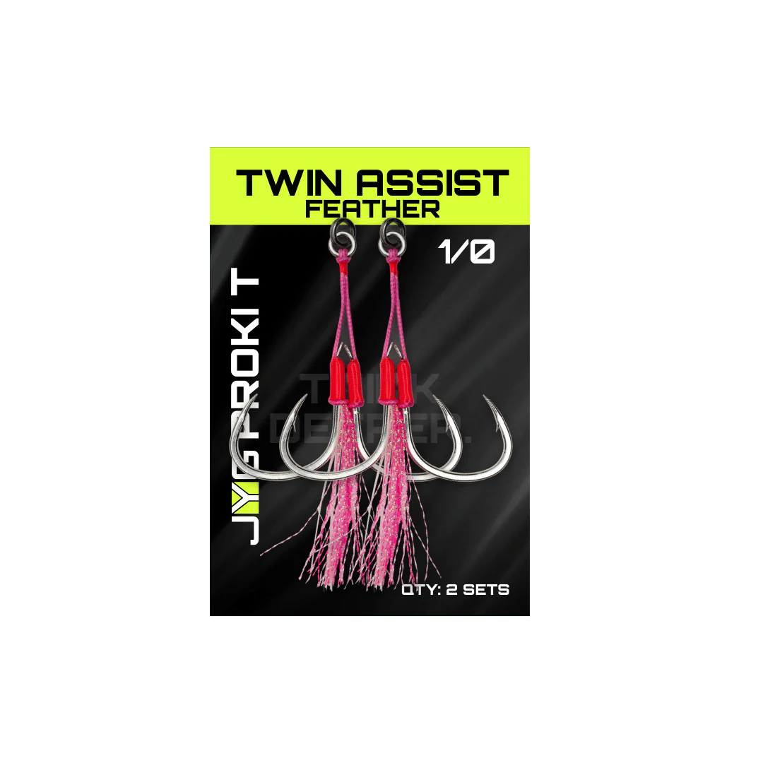 TWIN ASSIST HOOKS FEATHER JYG PRO FISHING