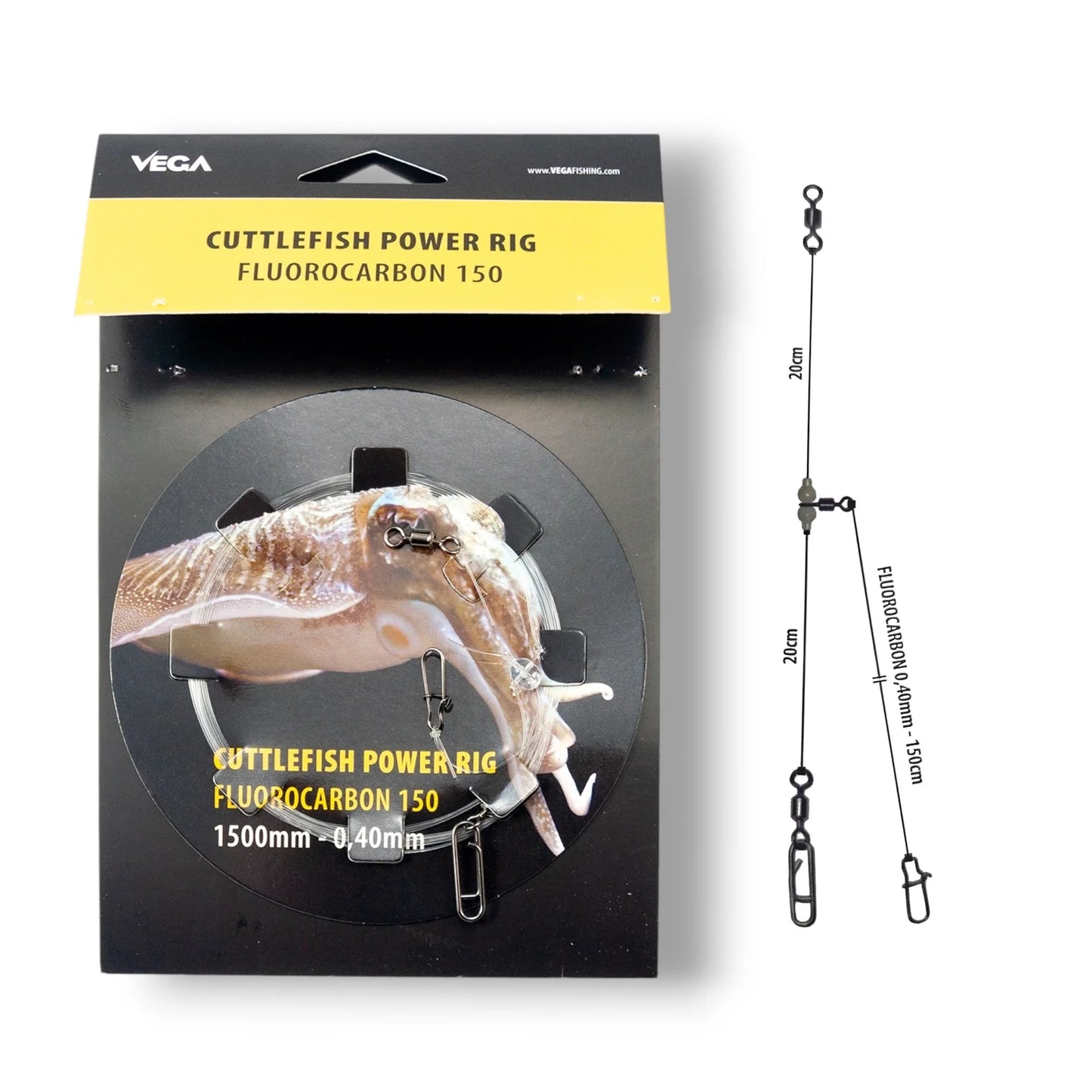 Montaje power rig fluorocarbon cuttlefish 150