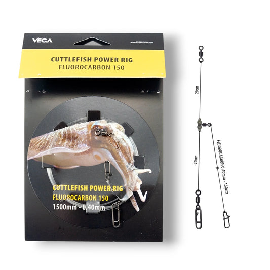 Montaje power rig fluorocarbon cuttlefish 150